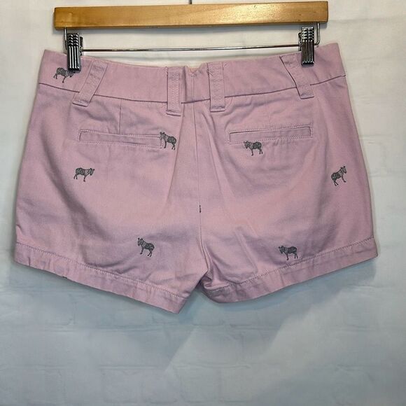 J. Crew Pink Zebra Shorts city fit Classic Twill size 4 100% Cotton - Picture 2 of 7